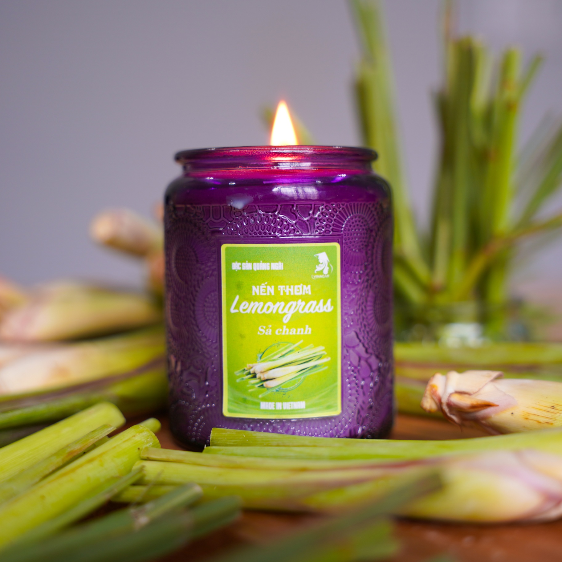 Nến Thơm Sả Chanh Tự Nhiên Vinacay